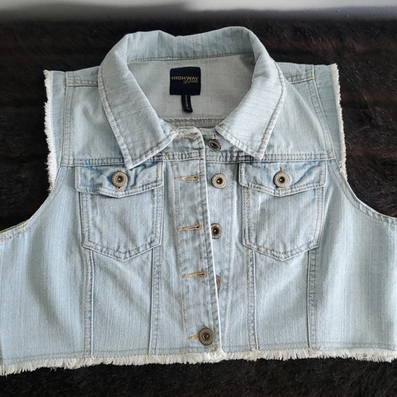 Highway Jeans Denim  Cropped Vest - Picture 5 of 6